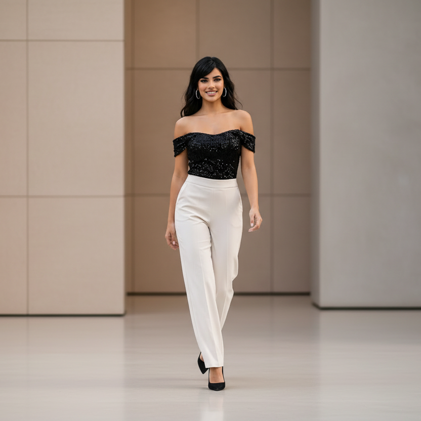 Pantalon Élégant L&A - Taille Haute Fluide | Da Cinzia