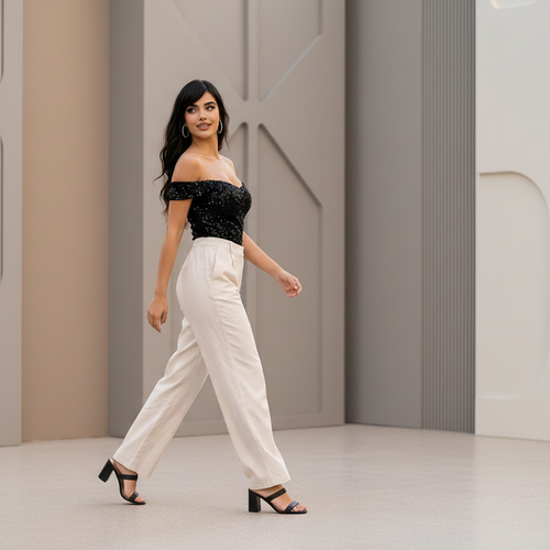 Pantalon Élégant L&A - Taille Haute Fluide | Da Cinzia