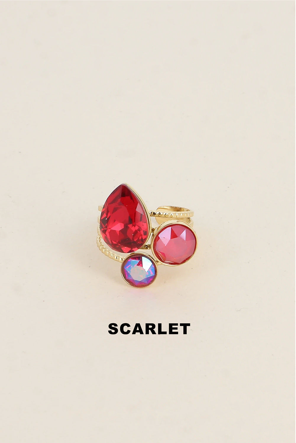 Bague Bohm Femme | Cristaux Multicolores | Collection en Constante Évolution