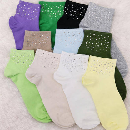 Chaussettes unicolores avec strass | Da Cinzia