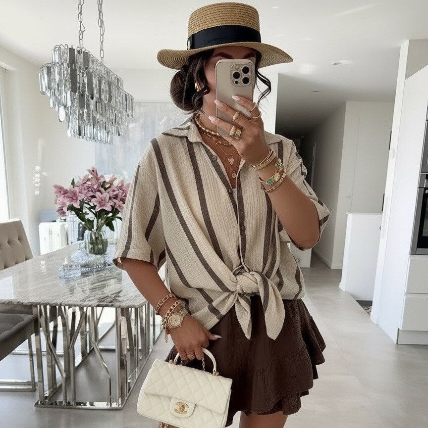 Chemise Gaze de Coton à Rayures — FORCYMA