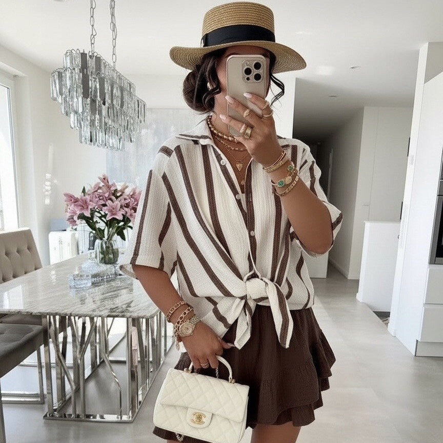 Chemise Gaze de Coton à Rayures — FORCYMA