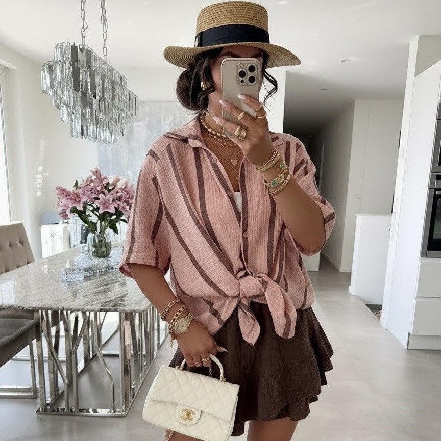 Chemise Gaze de Coton à Rayures — FORCYMA