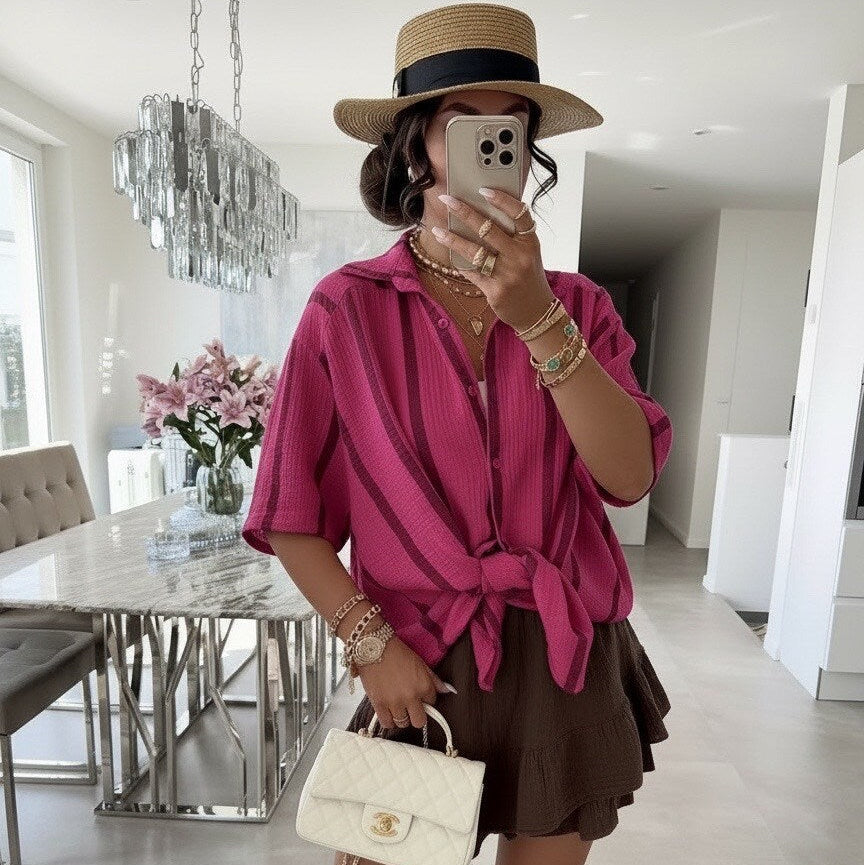 Chemise Gaze de Coton à Rayures — FORCYMA