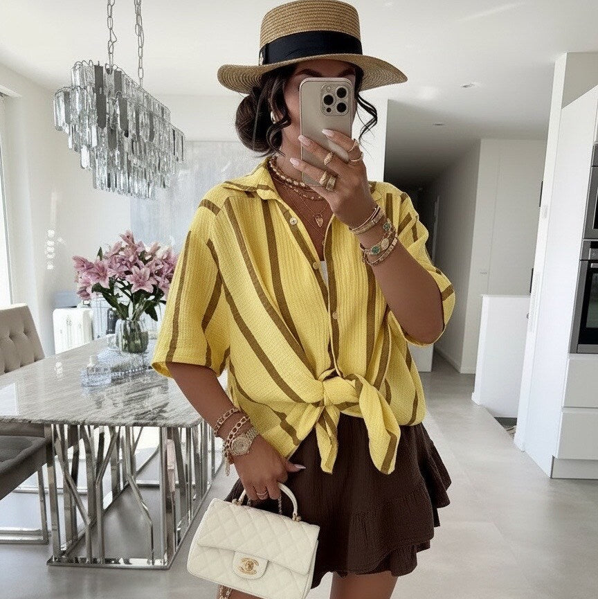Chemise Gaze de Coton à Rayures — FORCYMA