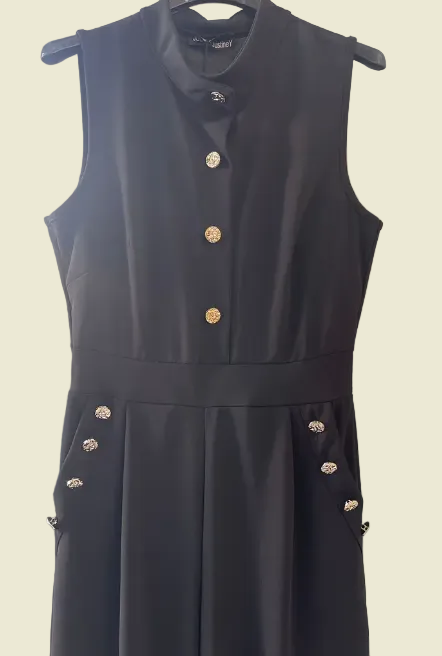Combinaison Boutons Dorés noire – détail buste