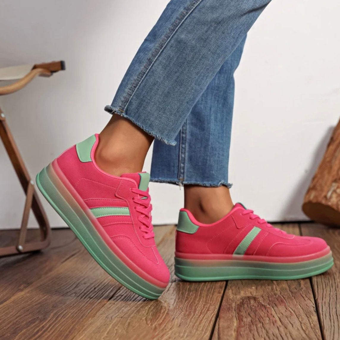Baskets Femme Plateforme | 3 Coloris Pastel & Vitaminés | Da Cinzia