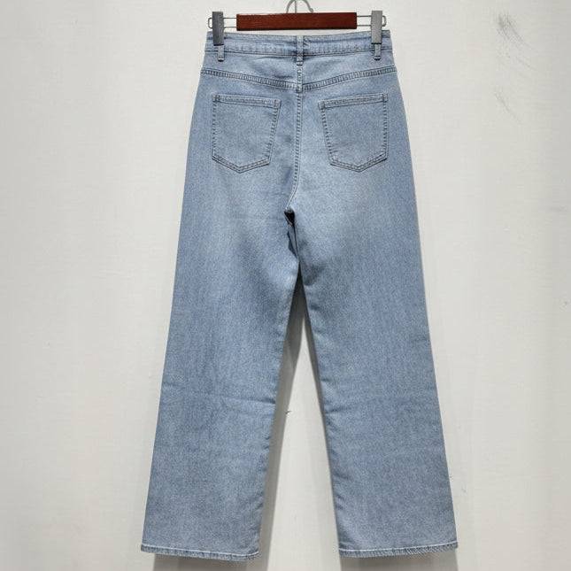 Jean Wide Leg Bleu Grande Taille – Coupe Ample & Tissu Léger | Réf. ZA153