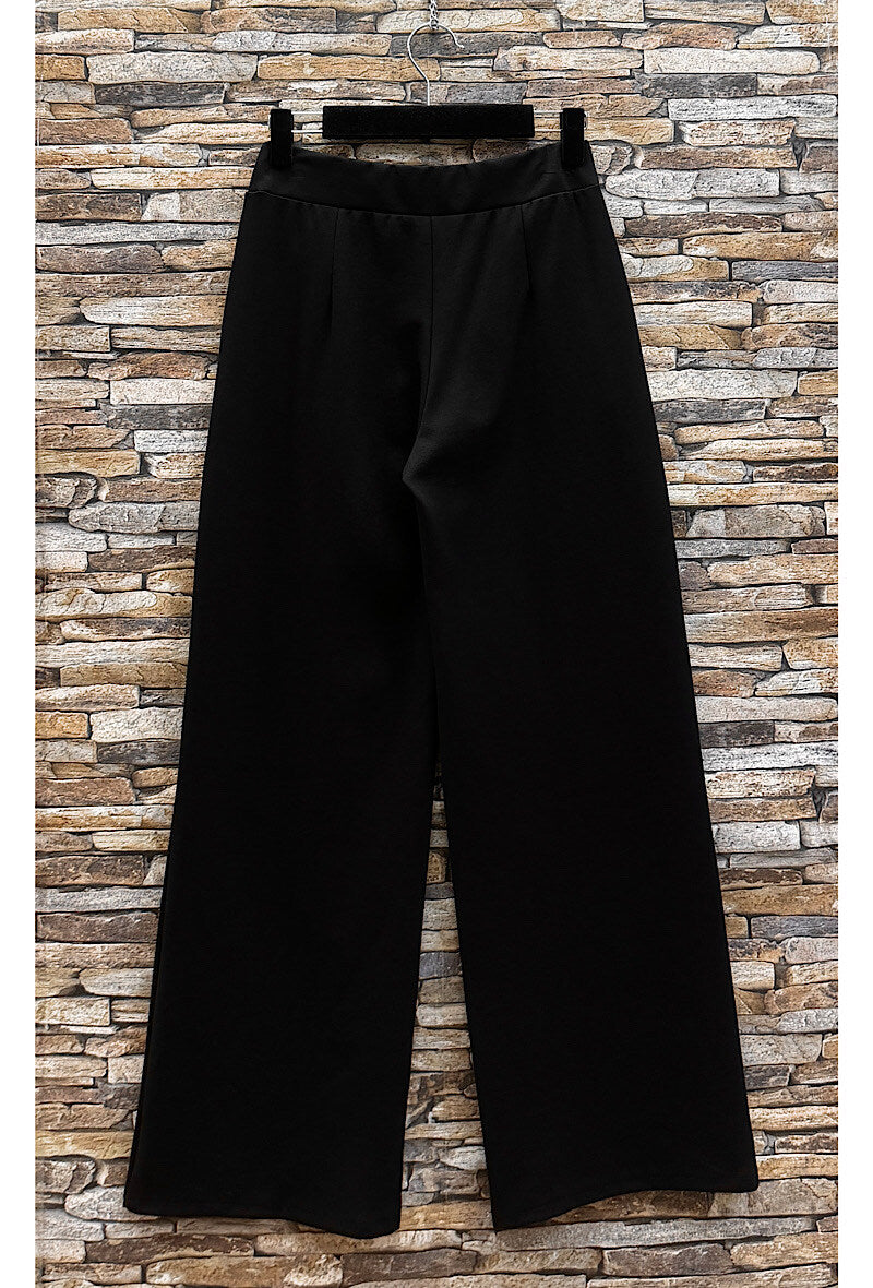 Pantalon JENNA large palazzo en milano avec boutons et poches