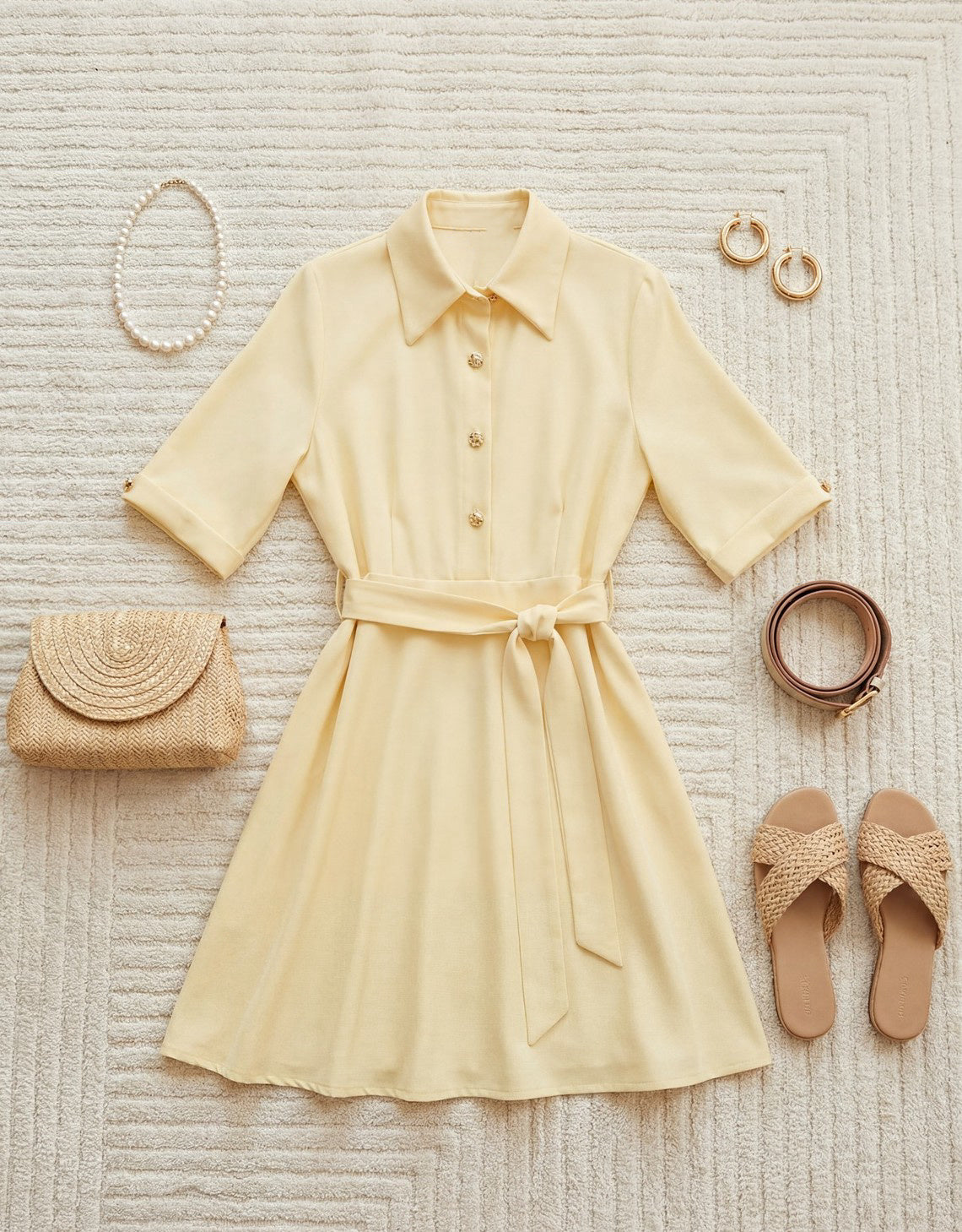 ROSY DAYS - Robe classique à boutons dorés | Da Cinzia
