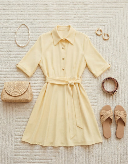 ROSY DAYS - Robe classique à boutons dorés | Da Cinzia