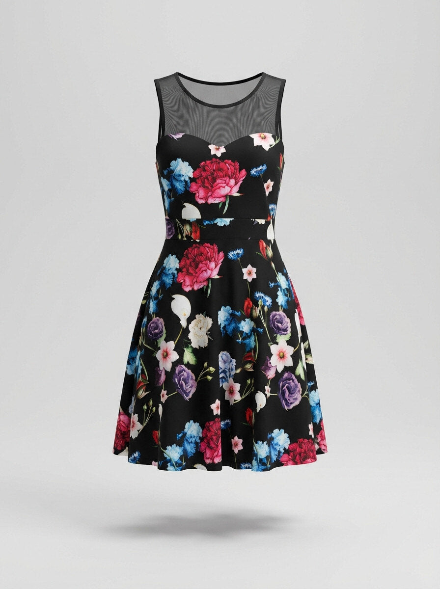 Robe Bustier Fleurie à Voile – Collection PS/ÉTÉ 2026