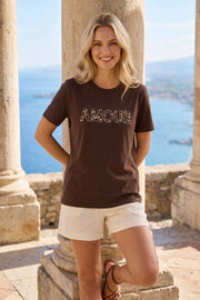 Women's T-shirt AMOUR | Trendy Leopard Print | By Clara